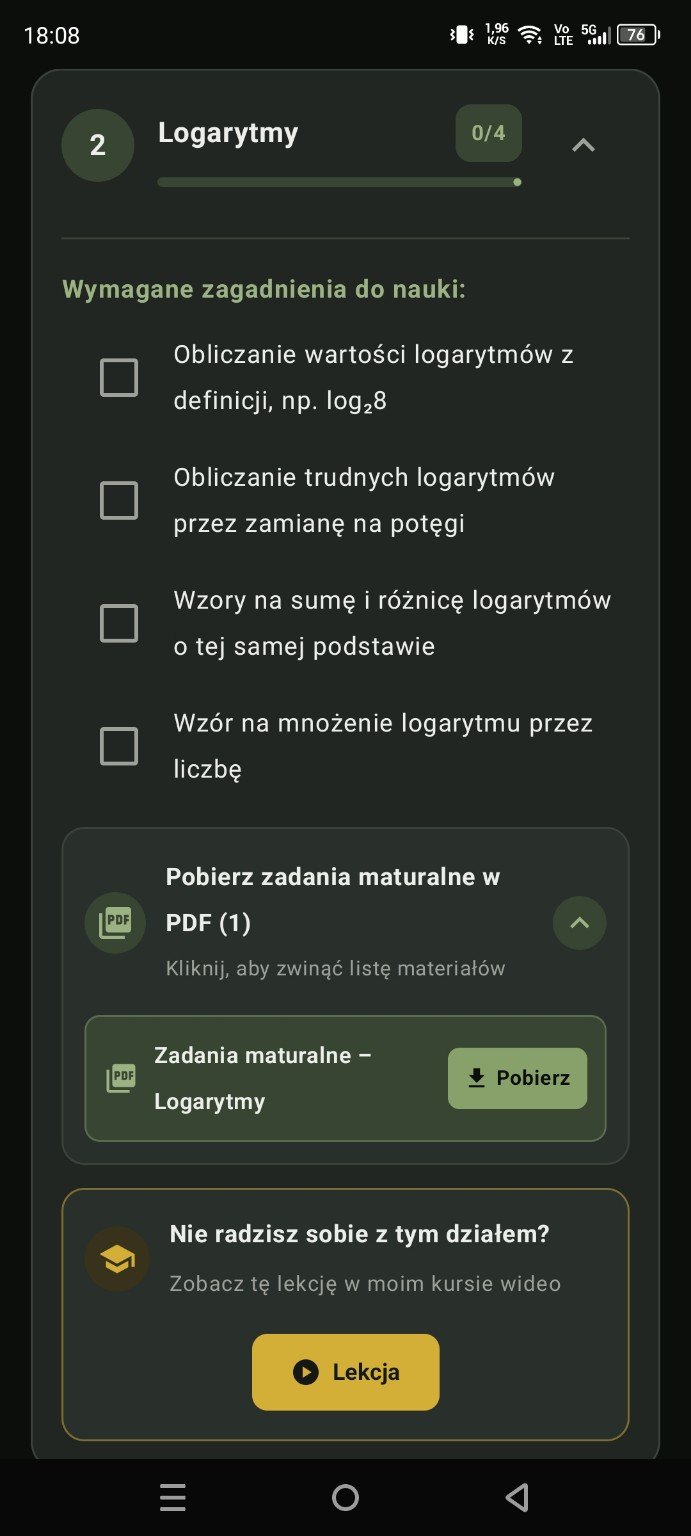 Planer Maturalny — zagadnienia, zadania i lekcja